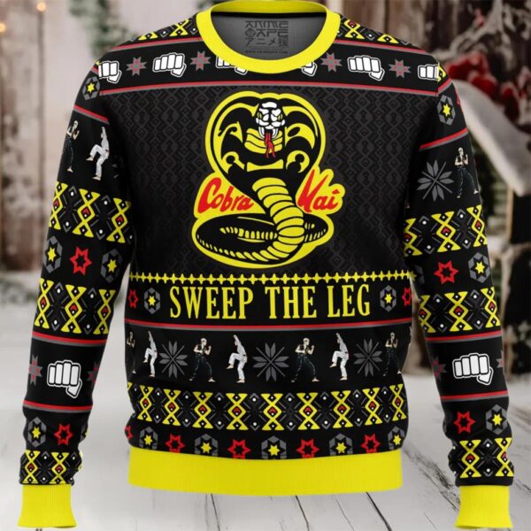 Cobra Kai Sweep The Leg Karate Kid Ugly Christmas Sweater
