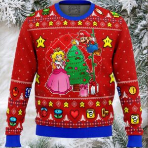 Come and See the Christmas Tree Mario Bros Ugly Christmas Sweater