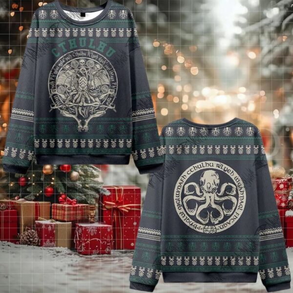 Cthulhu Horror Ugly Sweater 2025 Christmas