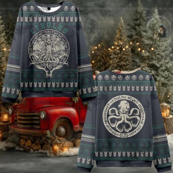 Cthulhu Horror Ugly Sweater 2025 Christmas