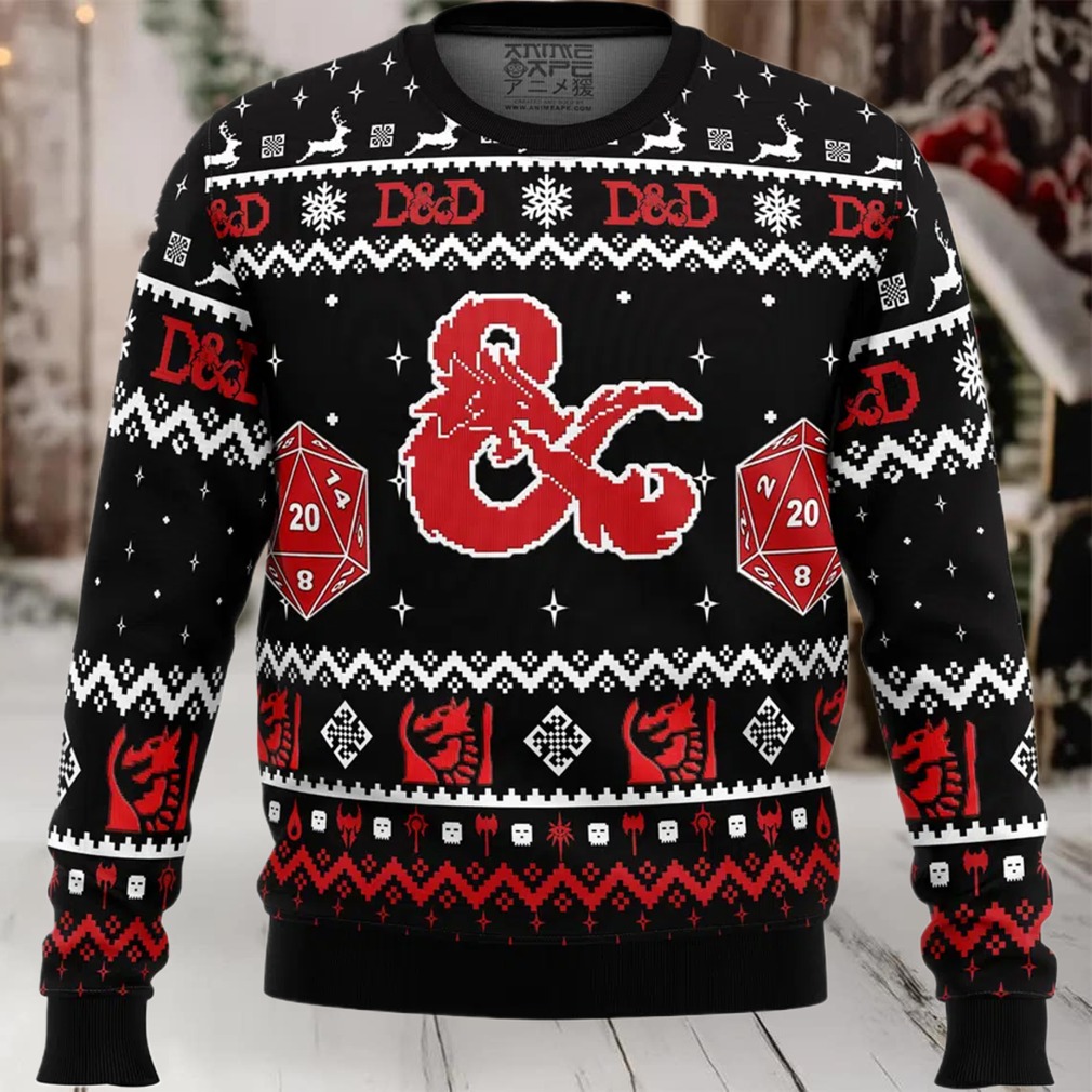 D&D Dungeons and Dragons Ugly Christmas Sweater D&D Dungeons and Dragons Ugly Christmas Sweater