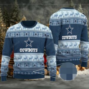 Dallas American Football Team Dem Boyz Cowboys With Deer Xmas Gift For Fan Christmas Ugly Sweater Moderntees