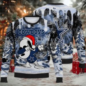 Dallas Cowboys Ugly Sweater, Snoopy Dabbing The Peanuts Ugly Christmas Sweater 3D, Presents For Christmas Moderntees