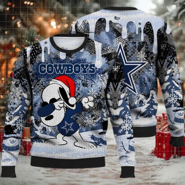 Dallas Cowboys Ugly Sweater, Snoopy Dabbing The Peanuts Ugly Christmas Sweater 3D, Presents For Christmas Moderntees