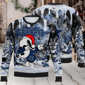 Dallas Cowboys Ugly Sweater, Snoopy Dabbing The Peanuts Ugly Christmas Sweater 3D, Presents For Christmas Moderntees