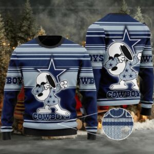 Dallas Cowboys Ugly Sweater, Snoopy Dabbing Ugly Christmas Sweater 3D, Presents For Christmas Moderntees