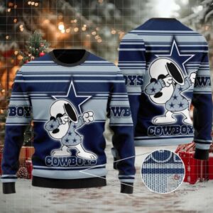 Dallas Cowboys Ugly Sweater, Snoopy Dabbing Ugly Christmas Sweater 3D, Presents For Christmas Moderntees