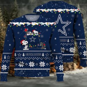 Dallas Cowboys Ugly Sweater, Snoopy Night Ugly Christmas Sweater 3D, Presents For Christmas Moderntees
