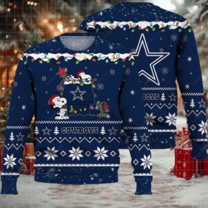 Dallas Cowboys Ugly Sweater, Snoopy Night Ugly Christmas Sweater 3D, Presents For Christmas Moderntees