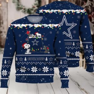 Dallas Cowboys Ugly Sweater, Snoopy Night Ugly Christmas Sweater 3D, Presents For Christmas Moderntees