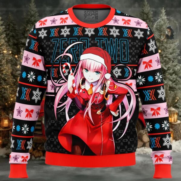 Darling in the Franxx Zero Two Ugly Christmas Sweater