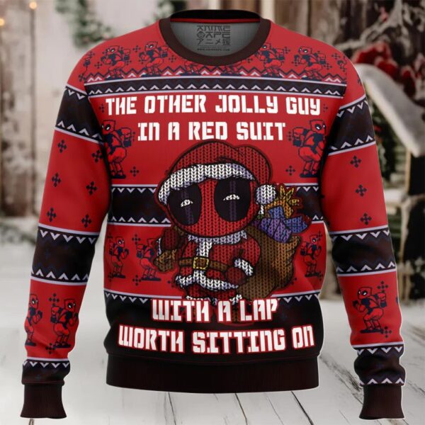 Deadpool Jolly Red Guy Ugly Christmas Sweater