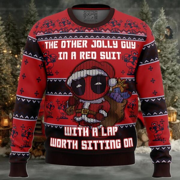 Deadpool Jolly Red Guy Ugly Christmas Sweater
