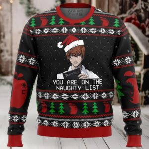 Death Note Naughty List Ugly Christmas Sweater