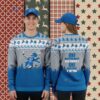 Detroit Lions Santa Claus Dance Blue Vintage Christmas Ugly Sweater