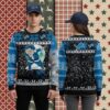 Detroit Lions Rick And Morty Blue Xmas Party Ugly Sweater