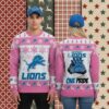 Detroit Lions Jack Skellington Zero Blue Big Tall Christmas Ugly Sweater