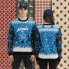 Detroit Lions Grateful Dead White Blue Womens Xmas Ugly Sweater