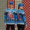 Detroit Lions Grinch Logo Blue Family Christmas Ugly Sweater