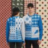 Skull Flower Denver Broncos Orange Xmas Ugly Sweater