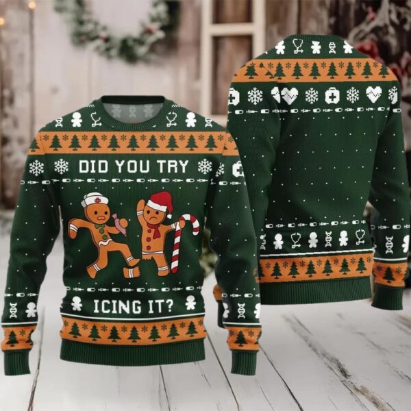 Did You Try Icing It Ugly Sweater 2025 Christmas