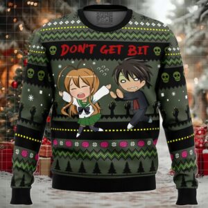 Don't Get Bit High School of the Dead Ugly Christmas Sweater