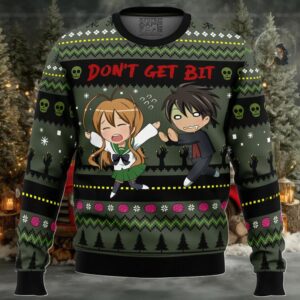 Don't Get Bit High School of the Dead Ugly Christmas Sweater