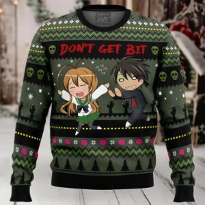 Don't Get Bit High School of the Dead Ugly Christmas Sweater