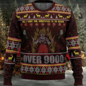 Dragon Ball Z Goku Over 9000 Dragon Ball Z Ugly Christmas Sweater