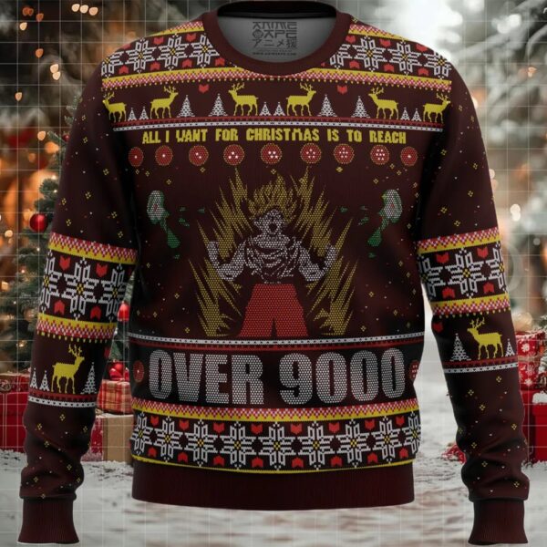 Dragon Ball Z Goku Over 9000 Dragon Ball Z Ugly Christmas Sweater