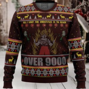 Dragon Ball Z Goku Over 9000 Dragon Ball Z Ugly Christmas Sweater