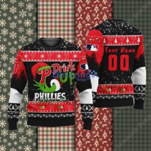 Drink Up Grinch Philadelphia Phillies Ugly Christmas Sweater
