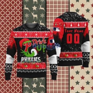 Drink Up Grinch Philadelphia Phillies Ugly Christmas Sweater
