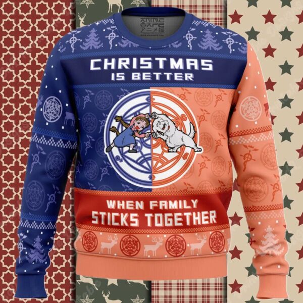 Family Together Chimera mas FMA Ugly Christmas Sweater