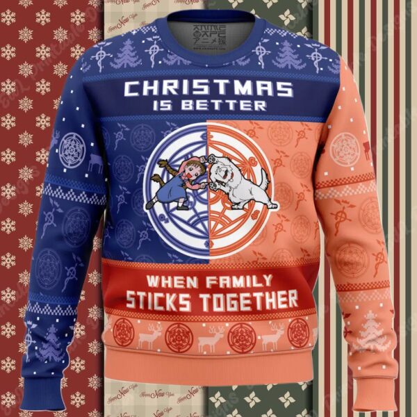 Family Together Chimera mas FMA Ugly Christmas Sweater