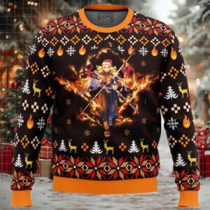 Fire Rengoku Demon Slayer Christmas Sweater