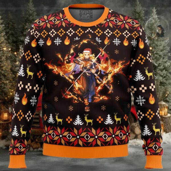 Fire Rengoku Demon Slayer Christmas Sweater