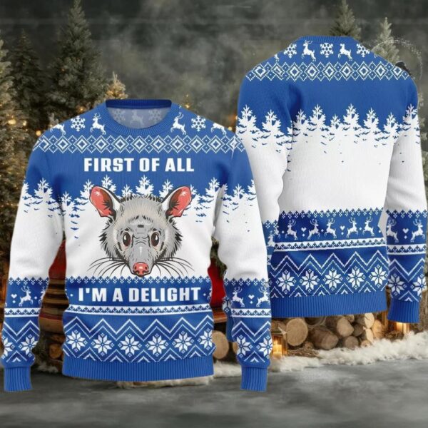 First Of All I Am A Delight Ugly Sweater 2025 Christmas