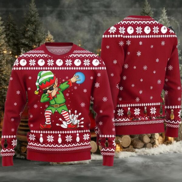 Funny Bowling Ugly Sweater 2025 Christmas