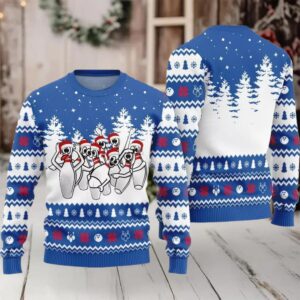 Funny Dancing Bowling Pins Ugly Sweater 2025 Christmas