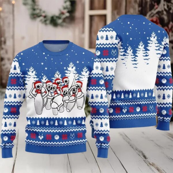 Funny Dancing Bowling Pins Ugly Sweater 2025 Christmas