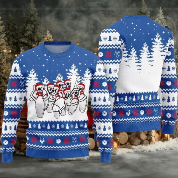 Funny Dancing Bowling Pins Ugly Sweater 2025 Christmas