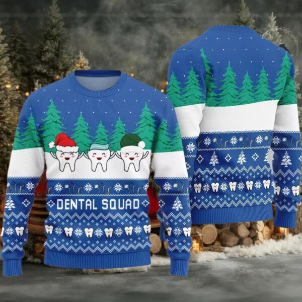 Funny Dental Squad Ugly Sweater 2025 Christmas