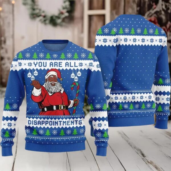 Funny Disappointments Black Santa Ugly Sweater Christmas 2025