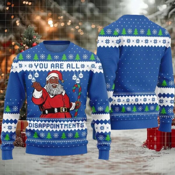 Funny Disappointments Black Santa Ugly Sweater Christmas 2025