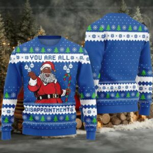 Funny Disappointments Black Santa Ugly Sweater Christmas 2025