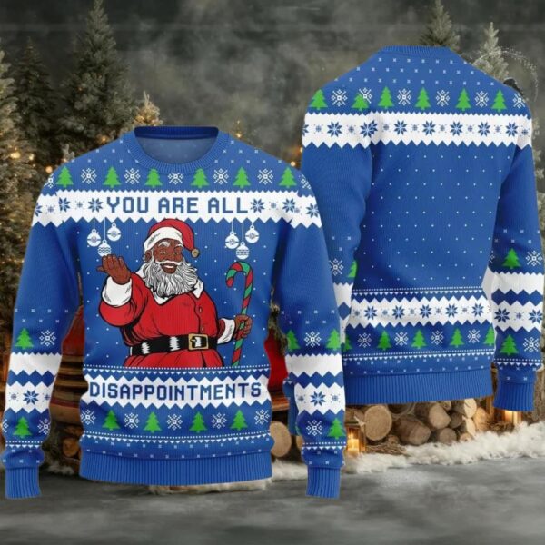 Funny Disappointments Black Santa Ugly Sweater Christmas 2025