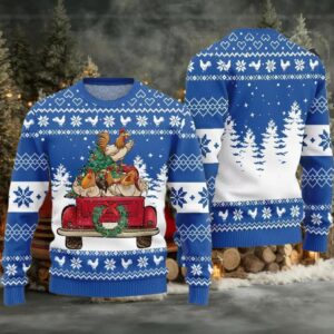 Funny Festive Chicken Ugly Sweater 2025 Christmas