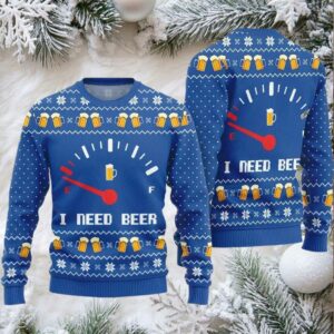 Funny I Need Beer Ugly Sweater 2025 Christmas