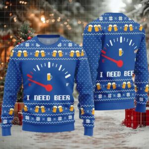 Funny I Need Beer Ugly Sweater 2025 Christmas